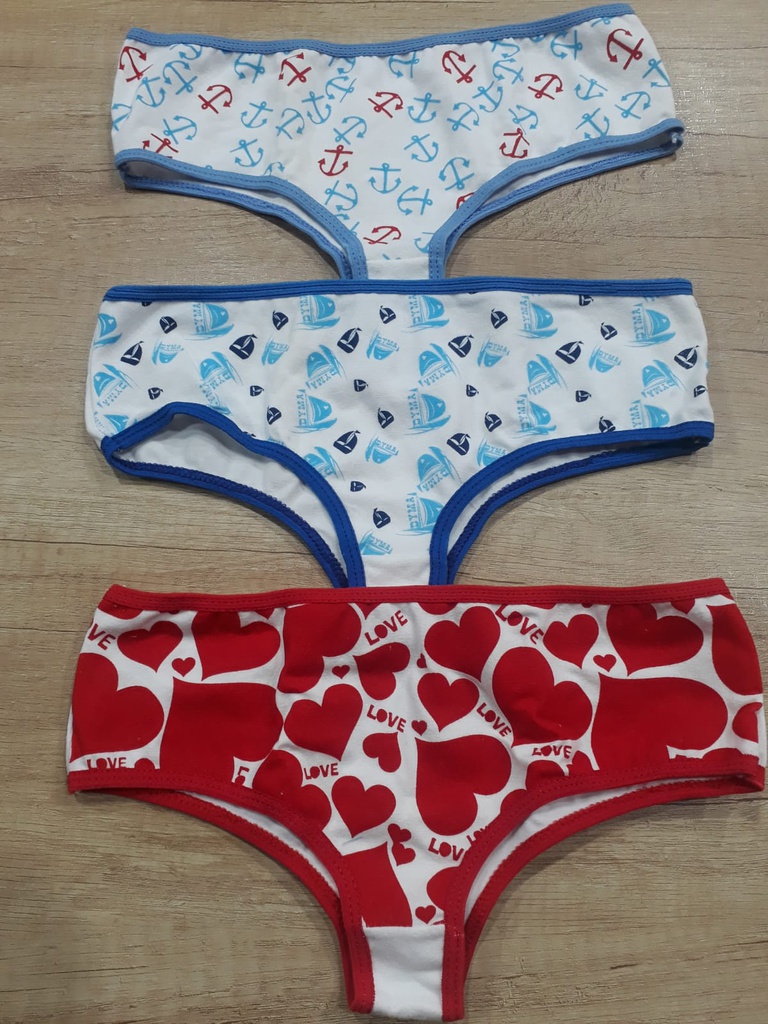 PACK X 3 CULOTTE ALGODON ESTAMPADO