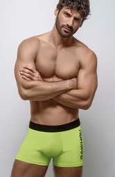 [BAK2022] BOXER ALGODON Y LYCRA LISO, CON ESTAMPA LOCALIZADA BAKHOU UNLIMITED Y ELASTICO SOBRE RELIEVE NEGRO