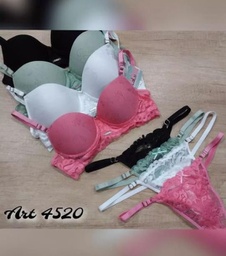 [LALU4520] CONJUNTO LISO CON ENCAJE JAQUARD CON COLALES REGULABLE