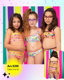 [VYO5310] BIKINI NENA UN SOLO HOMBRO. ESTAMPADO RAYAS-MANCHAS