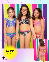 [VYO5313] MALLA BIKINI NENA ESTAMPADO BÚLGARO Y FLORES