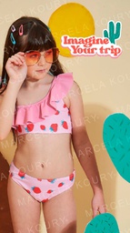 [MKM3546] MALLA CONJUNTO DE TRICOT ESTAMPADO TOP CON VOLADO Y BOMBACHA &quot;LILLY&quot;