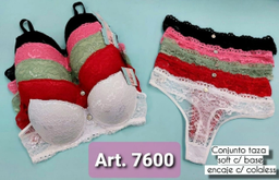 [LALU4003] CONJUNTO TAZA SOFT ENCAJE CON BASE