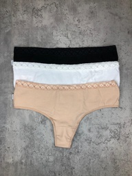 [LOV4073] PACK X 3 CULOTELES ALGODON LISA CON PUNTILLA