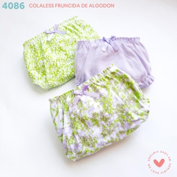 [VTG4086] PACK X3 COLALES FRUNCIDA DE ALGODON Y LYCRA ESTAMPADA