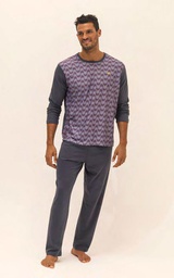[XY8049] LIQUIDACION ! - INV. REMERA DE JERSEY ESTAMPADO Y PANTALON LISO CON BOLSILLO TRASERO