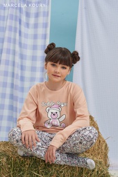 [MKP4206] INV. PIJAMA CONJUNTO MANGA LARGA DE ALGODON ESTAMPADO &quot;TEDDY&quot;