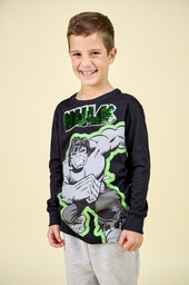 [DIS80791]  INV. REMERA DE JERSEY ML ESTAMPADA "AVENGERS" CON PUÑOS Y LETEJUELAS REVERSIBLES