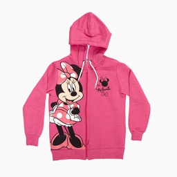 [DIS82334] INV. CAMPERA DE FRISA CON CAPUCHA AJUSTABLE Y DOBLE ESTAMPA &quot;MINNIE&quot;