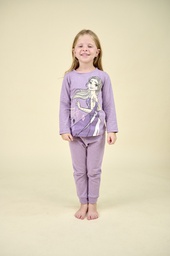 [DIS82424]  INV. PIJAMA JERSEY ML ESTAMPADO CON GLITTER "FROZEN" 
