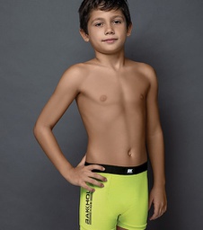 [BAK4022] BOXER NIÑO ALGODON Y LYCRA. LISO CON ESTAMPA LOCALIZADA BAKHOU KIDS, ELASTICO LISO NEGRO