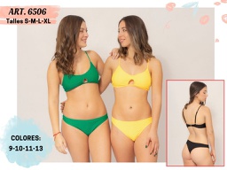 [VYO6506] MALLA CONJUNTO TOP CON ABERTURA Y COLALES LISO