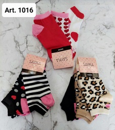 [SAYS8016] PACK X 3 SOQUETE DE MUJER RAYADO