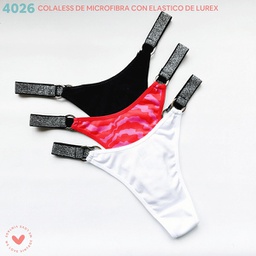 [VTG4026] PACK X 3 COLALES DE MICRO REGULABLE CON ELASTICO LUREX