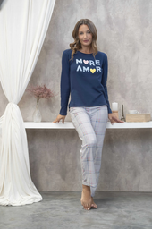 [LEN24315] INV. PIJAMA DE JERSEY LINEA ESCOCES MORE AMOR