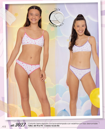 [MAR3027] CONJUNTO TEENS DE ALGODON Y LYCRA ESTAMPADO CON VEDETINA Y TAZA DESMONTABLE