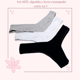 [MER4012/E] PACK X 3 COLALES ALGODÓN Y LYCRA CORTE V