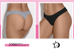 [GAB3300] PACK X 3 COLALES CURVY ALGODÓN Y LYCRA LISO