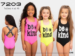 [VYO7203] MALLA ENTERA NENA &quot;BE KIND&quot; CON ELASTICO ANCHO