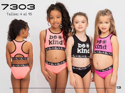 [VYO7303] MALLA BIKINI NENA &quot;BE KIND&quot; CON ELASTICO ANCHO