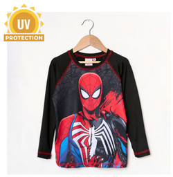 [DIS80991] VER. REMERA NEGRA  MANGAS LARGAS PROTECCION UV &quot;SPIDERMAN&quot;