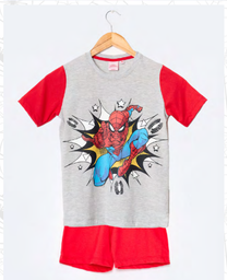 [DIS80995] VER. PIJAMA REMERA ESTAMPADA Y SHORT LISO &quot;SPIDERMAN&quot;