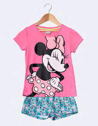 [DIS82569] VER. PIJAMA REMERA MANGAS CORTA Y SHORT ESTAMPADO "MINNIE"
