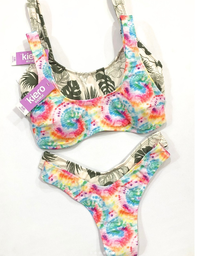 [KIE4571] MALLA BIKINI TOP Y COLALES ESTAMPADA