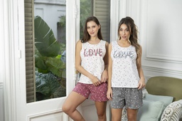 [LEN25767] VER. PIJAMA MUSCULOSA Y SHORT &quot;LOVE&quot;