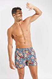 [XYS732] SHORT DE BAÑO ESTAMPADO CON BOLSILLOS &quot;ICON&quot;