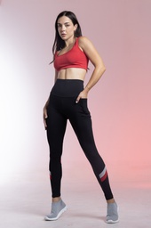 [SHE6482] INV. CALZA CINTURA ALTA COMBINADA CON RECORTES Y BOLSILLO