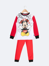 [DIS80567] LIQUIDACION ! - INV. PIJAMA DE ALGODÓN CON MANGAS COMBINADAS Y PANTALON LISO &quot;MICKEY&quot;