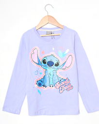 [DIS82911] LIQUIDACION ! - INV. REMERA DE ALGODÓN ESTAMPA CON GLITTER "STITCH"