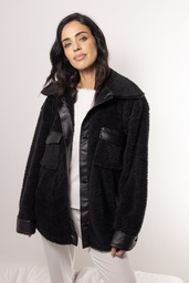 [ANDP9049] INV. CAMISACO DE CORDERICO CON RECORTES DE SIMIL CUERO Y BOTONES