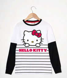 [DIS84012]  INV. REMERA DE ALGODÓN CON BAJO MANGA "KITTY"