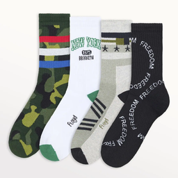 [FLO1421] MEDIA CASUAL DE ALGODON Y LYCRA DE HOMBRE ESTAMPADA