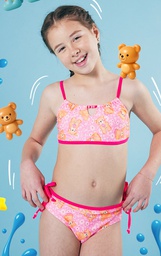 [ELE2615] OFF - 15% !! VER. MALLA BIKINI CON CANUTILLOS Y BOMBACHA CON TIRAS LATERALES ESTAMPADA