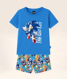 [DIS85538] VER. PIJAMA REMERA DE ALGODÓN Y SHORT SUBLIMADO &quot;SONIC&quot;
