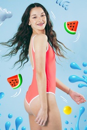 [ELE2641] OFF - 15% !! VER. MALLA ENTERIZA TEENS CLASICA CON BRETELES A CONTRATONO