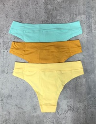[VOL303-2] PACK X3 VEDETINA DE ALGODÓN Y LYCRA CON CINTURA Y DOBLADILLO