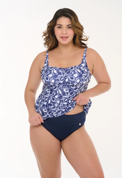 [KIE14854] VER. MALLA TANKINI TIRO CORTO ESTAMPADA