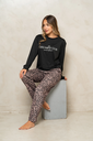 INV. PIJAMA DAMA DE MODAL GAMUZADO CON PANTALON ESTAMPADO
