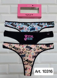 [SAY10316] PACK X3 COLALES MAX DE ALGODÓN Y LYCRA ESTAMPADA