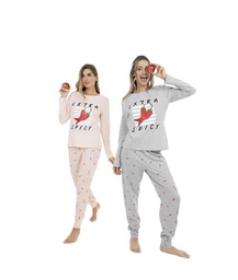 [LEN26310/E] INV. PIJAMA DAMA MANGAS LARGAS DE ALGODÓN ESTAMPADO