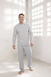 [LEN26520] DESCUENTO 10% LIQUIDACION DE TEMPORADA! INV. PIJAMA HOMBRE MANGA LARGA DE ALGODÓN ESTAMPADO