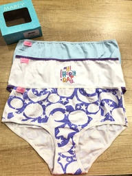 [MAR107] PACK X3 CULOTTE NENA ESTAMPADO DE ALGODÓN Y LYCRA