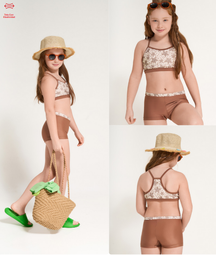 [ELE2716] VER. MALLA BIKINI NENA TOP ESTAMPADO Y SHORT LISO